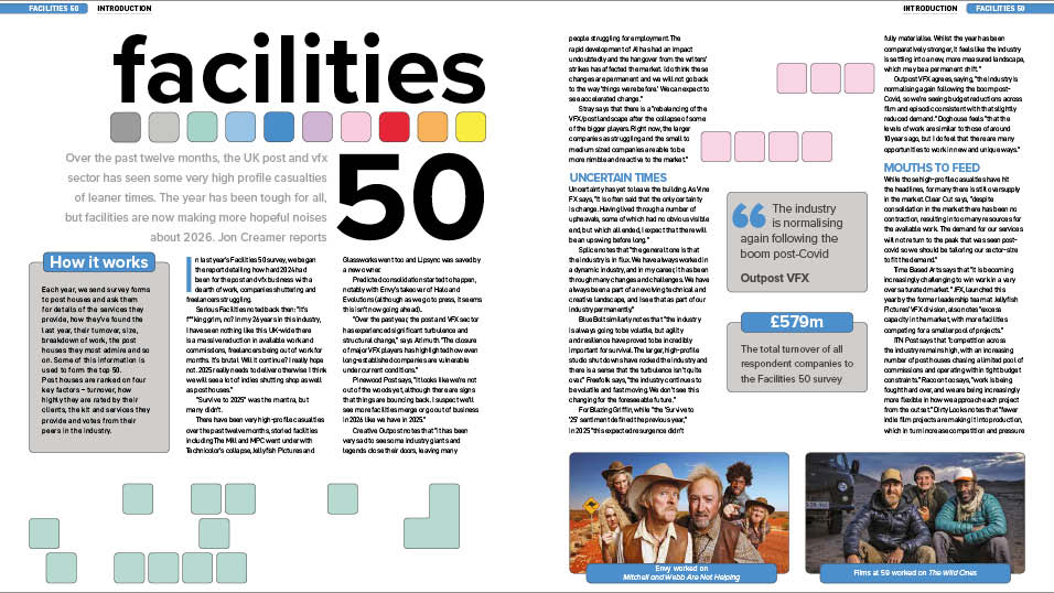 Televisual publishes 38th annual Facilities 50 report