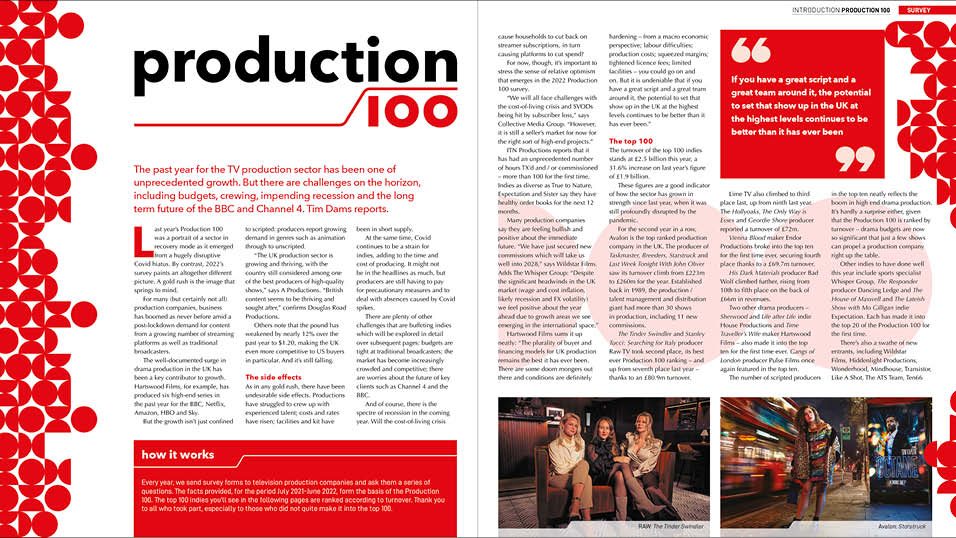 Televisual Production 100: results now published